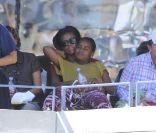 Michelle Obama et sa fille Sasha devant le match Murray-Isner au 12e jour de l\'US Open, le 9 septembre 2011