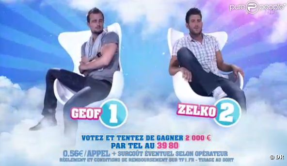 Geof et Zelko sont sanctionnés pour tricherie : ils sont les deux nominés de la semaine (quotidienne  Secret Story  du mardi 13 septembre 2011).