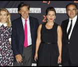 Alexandre Golovanoff, Nicolas de Tavernost, Karine Blouët et Christopher Baldelli durant les 25 ans de Paris Première au Grand Palais, à Paris. Le 20 septembre 2011
