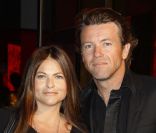 Charlotte Valandrey et son ami durant les 25 ans de Paris Première au Grand Palais, à Paris. Le 20 septembre 2011