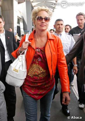 Sharon Stone est arrivée à Cannes, le 20/05/08