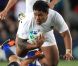 Malgré sa puissance, Manui Tuilagi n'aura pu porter les Anglais vers la victoire, le 8 octobre 2011 face aux Français 