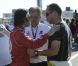 Le champion d'IndyCar Dario Franchitti après l'accident qui a coûté sa vie à Dan Wheldon le 16 octobre 2011 à Las Vegas