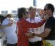 Le champion d'IndyCar Dario Franchitti après l'accident qui a coûté sa vie à Dan Wheldon le 16 octobre 2011 à Las Vegas