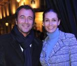 Bernard Montiel et Adeline Blondieau lors de la soirée d'inaguration de la boutique Look rue Saint-Honoré à Paris le 17 octobre 2011