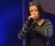 Natasha St-Pier à la Foire du Dauphiné, à Romans-sur-Isère, le 24 septembre 2011. Avant de chanter, elle procède à une mise au point et accuse le directeur de la foire d'être responsable du retard.
