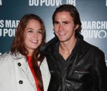 Anouchka Delon et Julien Dereins à la projection du film de George Clooney Les Marches du pouvoir, à Paris. 18 octobre 2011