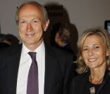 Claire Chazal et Jean-Paul Agon au dîner des Amis du Musée d\'Art Moderne de la Ville de Paris, le mardi 18 octobre 2011.<br />