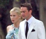 Kelly Rutherford enceinte et son ancien compagnon, Daniel Giersch en juin 2006 en Californie