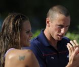 Laure Manaudou et Frédérick Bousquet le 25 juin 2011 à Paris
