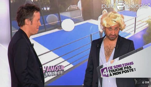 Jean-Luc Lemoine conseille Cyril Hanouna lorsqu'il se prend pour Arnaud Lemaire dans la bande-annonce de Touche pas à mon poste sur France 4, jeudi 17 novembre 2011 