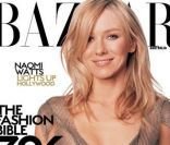 La beauté naturelle de Naomi Watts ressort à merveille sur cette couverture du Harper\'s Bazaar australien, réalisée pour le numéro de septembre 2002.<br />
