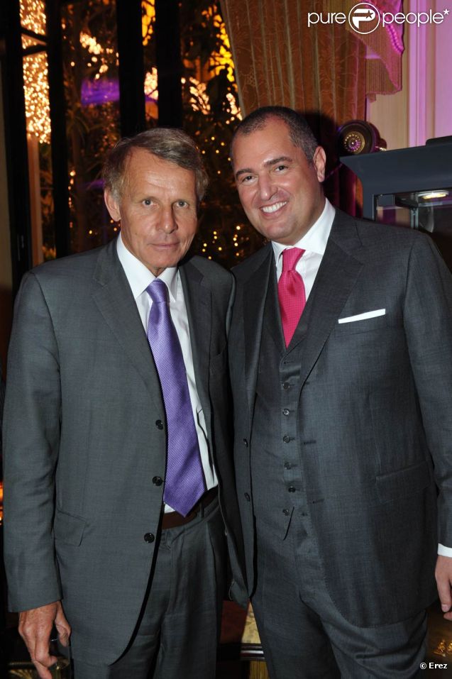 PPDA et Henri J. Sillam lors du lancement de la collection de bijoux   Zawoom, à l'Hôtel Georges V, à Paris. Novembre 2011