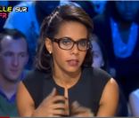 Audrey Pulvar, sur le plateau d\'<em>On n\'est pas couché</em>, le samedi 17 décembre 2011. <br />