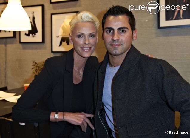 Brigitte Nielsen et son mari Mattia Dessi à Copenhague pour le tournage de Masterchef, le 3 janvier 2012