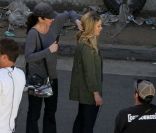 Christina Applegate et Will Arnett en plein tournage à Los Angeles. Le 9 janvier 2012