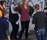 Christina Applegate et Will Arnett en plein tournage à Los Angeles. Le 9 janvier 2012