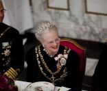 La reine Margrethe II de Danemark était honorée dimanche 15 janvier 2012 par un dîner au palais Frederik VIII à Amalienborg, en point d'orgue des célébrations de son jubilé de rubis, marquant 40 ans de règne.