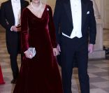  Le prince Gustav de Sayn-Wittgenstein-Berleburg et sa compagne Carina Axelsson. 
 La reine Margrethe II de Danemark était honorée dimanche 15 janvier 2012 par un dîner au palais Frederik VIII à Amalienborg, en point d'orgue des célébrations de son jubilé de rubis, marquant 40 ans de règne. 