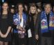 La princesse Stéphanie de Monaco, sa fille Pauline Ducruet, Robert Hossein et Stéphane Bern lors du 36e Festival International du cirque de Monte-Carlo à Monaco le 21 janvier 2012