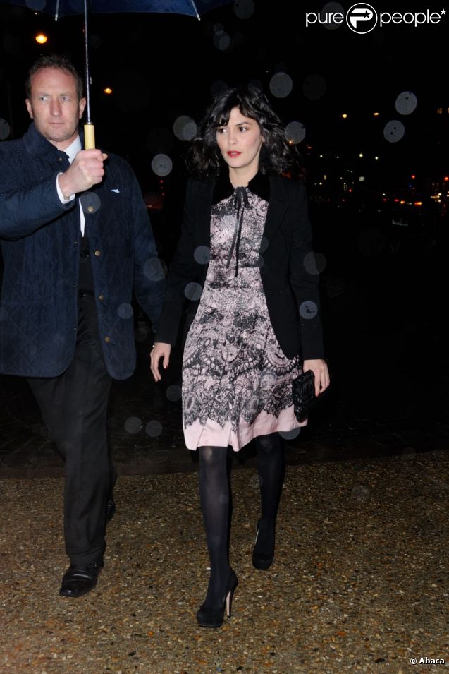 Audrey Tautou à la soirée Prada qui s'est déroulée le 24 janvier 2012