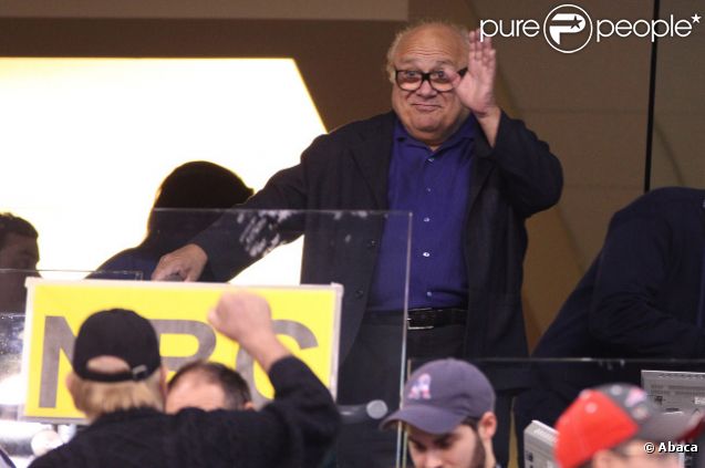 Danny DeVito lors du Super Bowl disputé à Indianapolis le dimanche 5 février 2012