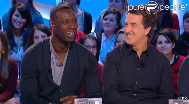 Omar Sy et François Cluzet sur le plateau du Grand Journal mardi 7 février 2012 sur Canal +
