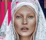 Kate Moss en ange immaculé pour le magazine W.