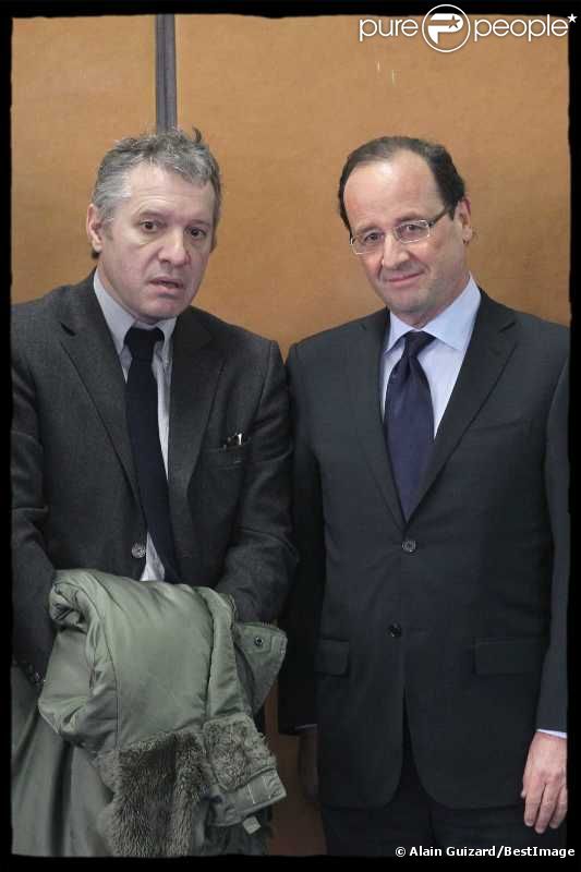 François Hollande et Thierry Rey le 11 février 2012 à Créteil