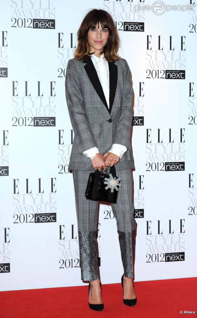 Alexa Chung dans un total look Stella McCartney lors des Elle Style Awards 2012 à Londres, le 13 février 2012.