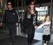 Christian Bale, sa femme Sandra Blazic et leur fille Emmeline, à l'aéroport de Los Angeles le 11 février 2012.