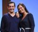Stéphane Slima et Nathalie Marquay lors du filage de la pièce, Piège à Matignon, au théâtre du Gymnase, le 16 février 2012