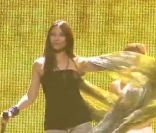Anggun répète sa chanson <em>Echo (You and I)</em> pour l\'Eurovision à Baku, mai 2012.