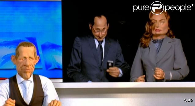 Valérie Trierweiler pour la première fois dans  Les Guignols de l'Info , sur Canal+, le 22 mai 2012.