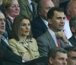 Letizia et Felipe d'Espagne au match Espagne-Russie, le 10/06/08