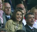 Letizia et Felipe d'Espagne au match Espagne-Russie, le 10/06/08