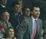Letizia et Felipe d'Espagne au match Espagne-Russie, le 10/06/08