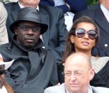 Lilian Thuram et Karine Le Marchand le 3 juin 2012 à Roland-Garros