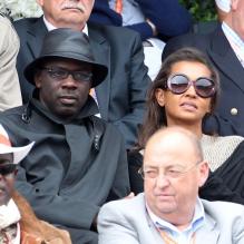 Lilian Thuram et Karine Le Marchand le 3 juin 2012 à Roland-Garros