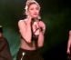 Madonna dévoile l'un de ses seins lors de son concert à Istanbul jeudi 7 mai 2012 en Turqui.