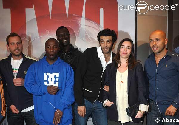 Eric Judor, Omar Sy, Fred Testot, Elodie Bouchez et Ramzy Bedia à la projection du film Seuls Two le 12 Juin 2008