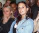 Valérie Damidot, Omar et Hélène Sy lors de la vente aux enchères des toiles de Florence Cassez, à Paris, le 16 juin 2012.