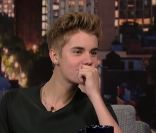 Justin Bieber, sur le plateau du  David Letterman Show , le jeudi 21 juin 2012.