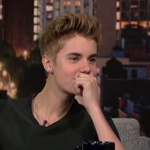 Justin Bieber, sur le plateau du<em> David Letterman Show</em>, le jeudi 21 juin 2012.