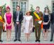 Le prince Guillaume, la princesse Alexandra, le prince Felix, la grande-duchesse Maria-Teresa, le grand-duc Henri, la princesse Tessy et le prince Louis. La famille grand-ducale de Luxembourg s'est rassemblée pour le Te Deum en la cathédrale Notre-Dame et la parade militaire de la Fête nationale, le 23 juin 2012.