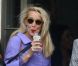Jerry Hall au mariage de Jade Jagger au Aynhoe Park Hotel à Banbury, le 30 juin 2012.