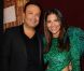 Zuhair Murad et Gyselle Soares posent dans les backstages du défilé haute couture du créateur libanais, à l'hôtel Westin. Paris, le 4 juillet 2012.