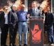 Gary Oldman, Morgan Freeman, Joseph Gordon-Levitt et Christian Bale lorsque Christopher Nolan laisse ses empreintes au Grauman's Chinese Theater à Hollywood à Los Angeles le samedi 7 juillet 2012