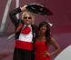 Richard Branson débarque à Cancun le 7 juillet 2012 avec Alexandra Burk pour célébrer l'ouverture d'une nouvelle ligne entre Londres et Cancun