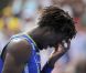 Gaël Monfils (photo : en janvier 2012 à l'Open d'Australie) s'est résolu à déclarer forfait pour les Jeux olympiques de Londres, le 20 juillet 2012, insuffisamment remis de sa blessure au genou droit.